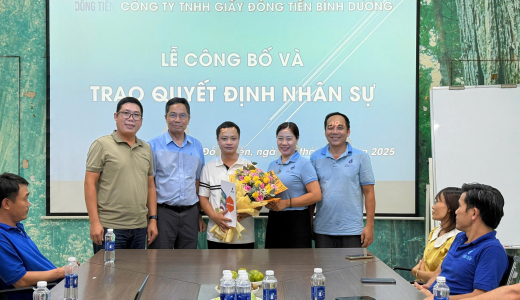 Công ty TNHH Giấy Đồng Tiến Bình Dương tổ chức lễ công bố và trao quyết định nhân sự